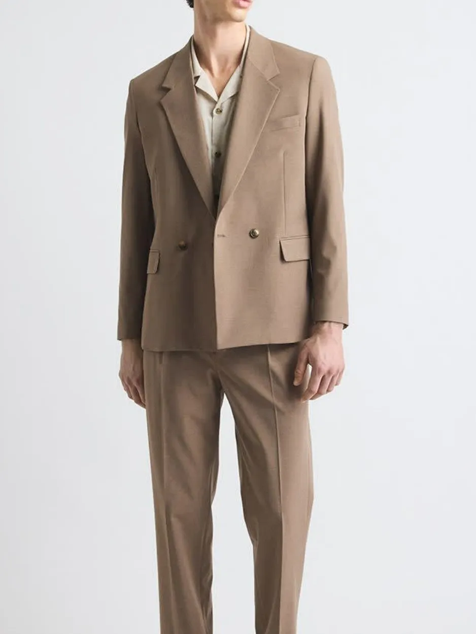 Taupe Commuting Style Short-Sleeve Shirt