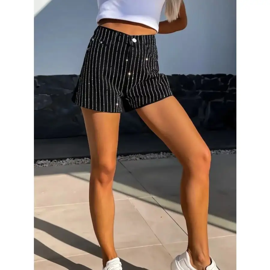 High Waist Wash Denim Shorts