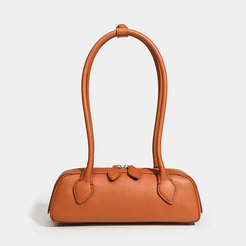 French Niche Sausage Bag – Retro Leather Underarm Crossbody