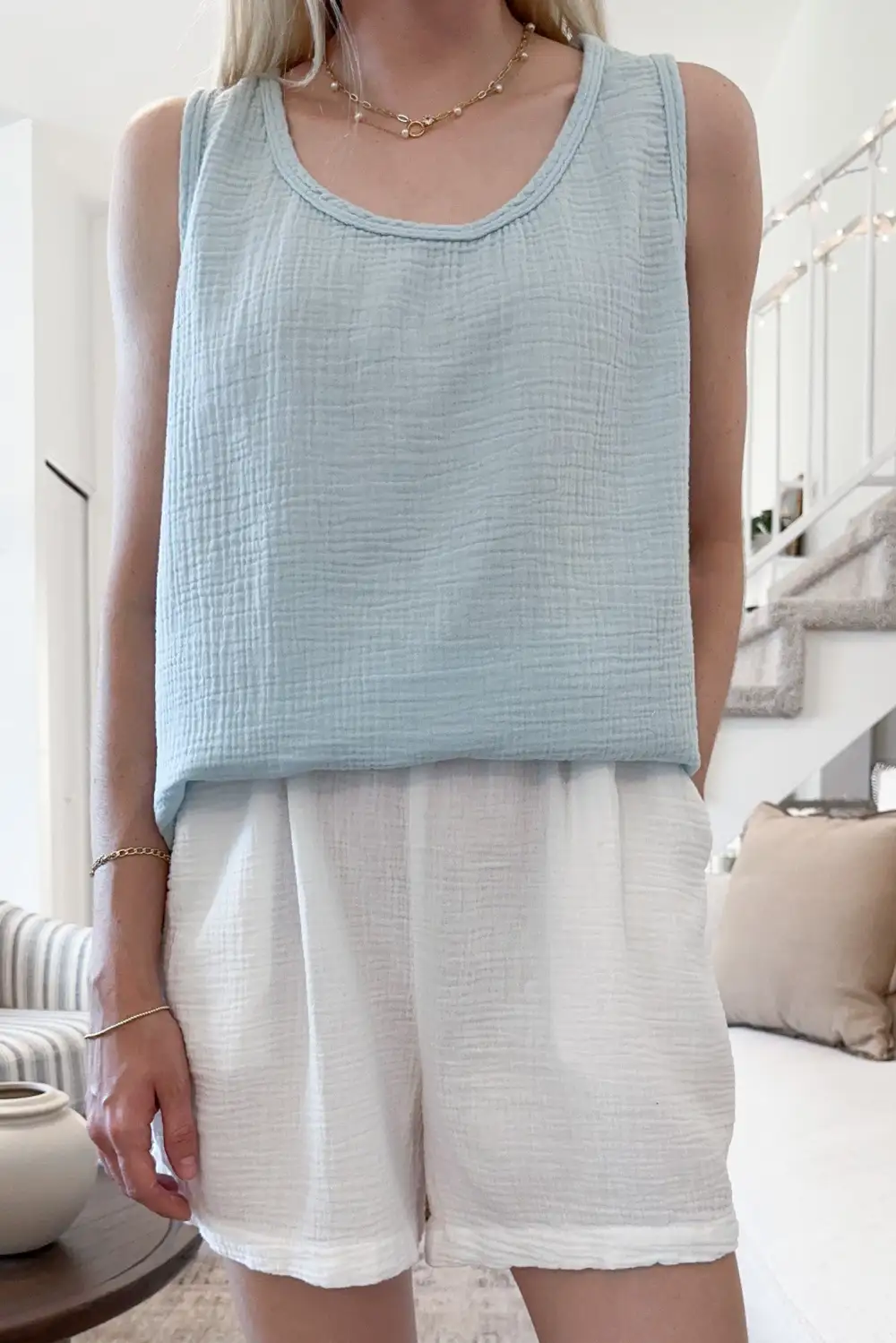 Breezy Cotton Sleeveless Blouse