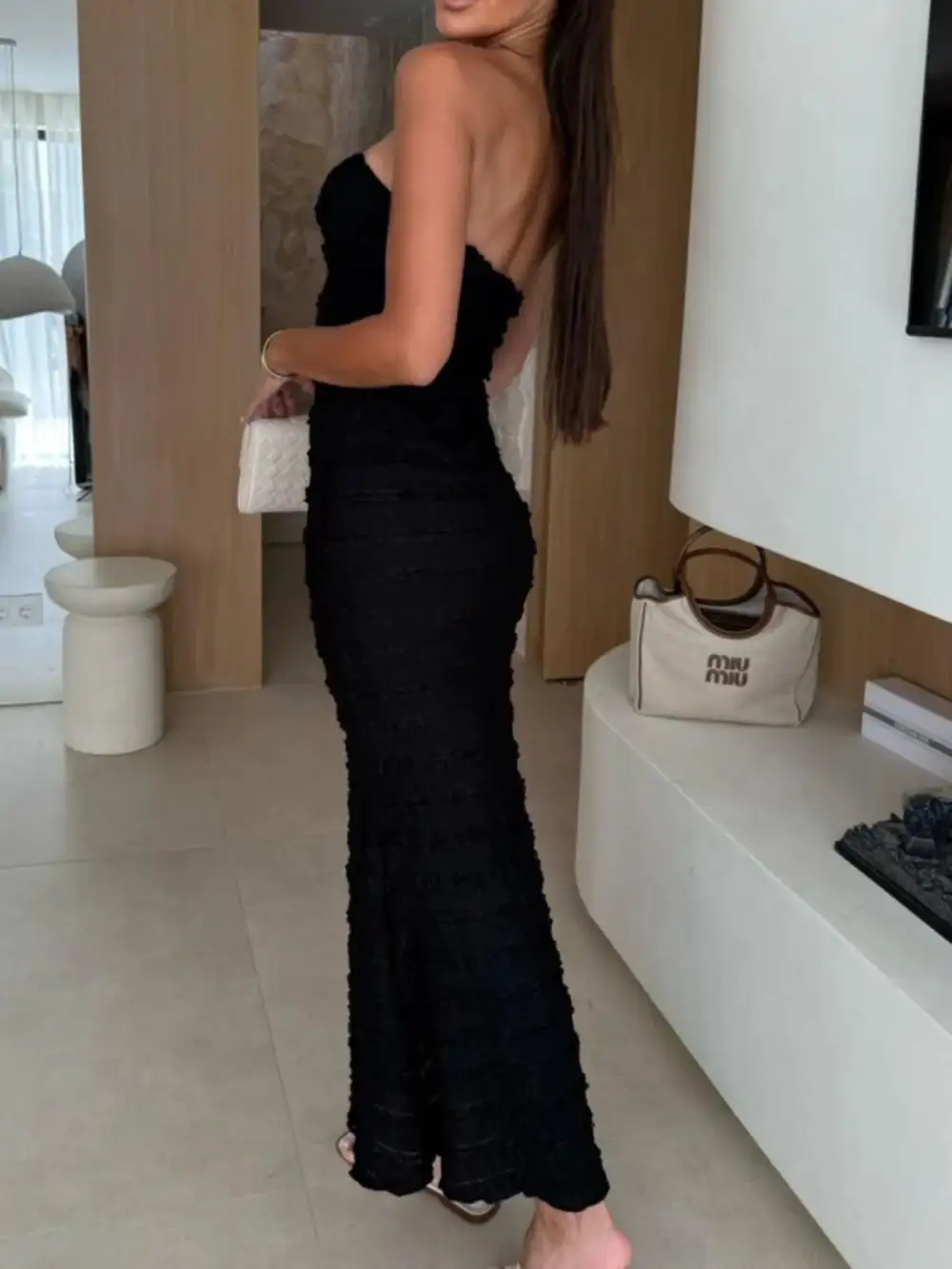 Modern Ruched Maxi Dress