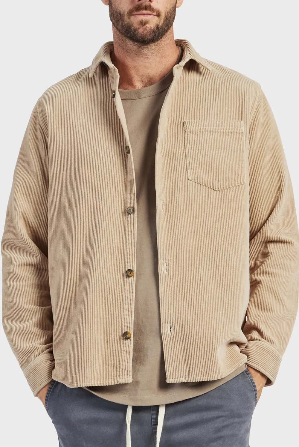 Lebowski Cord Overshirt-Navy