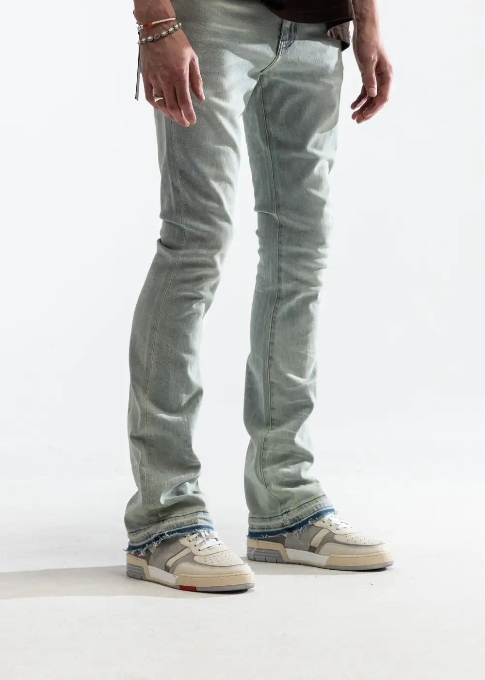 Raw Hem Stacked Skinny Jeans