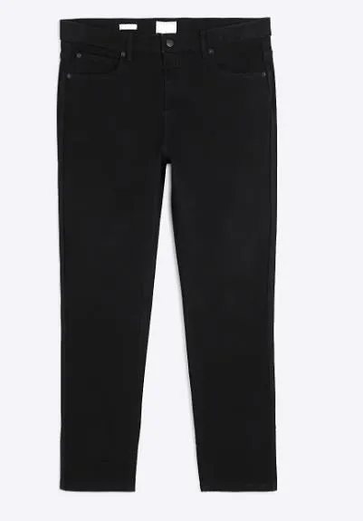 Men's  Black Tapered Long Jeans
