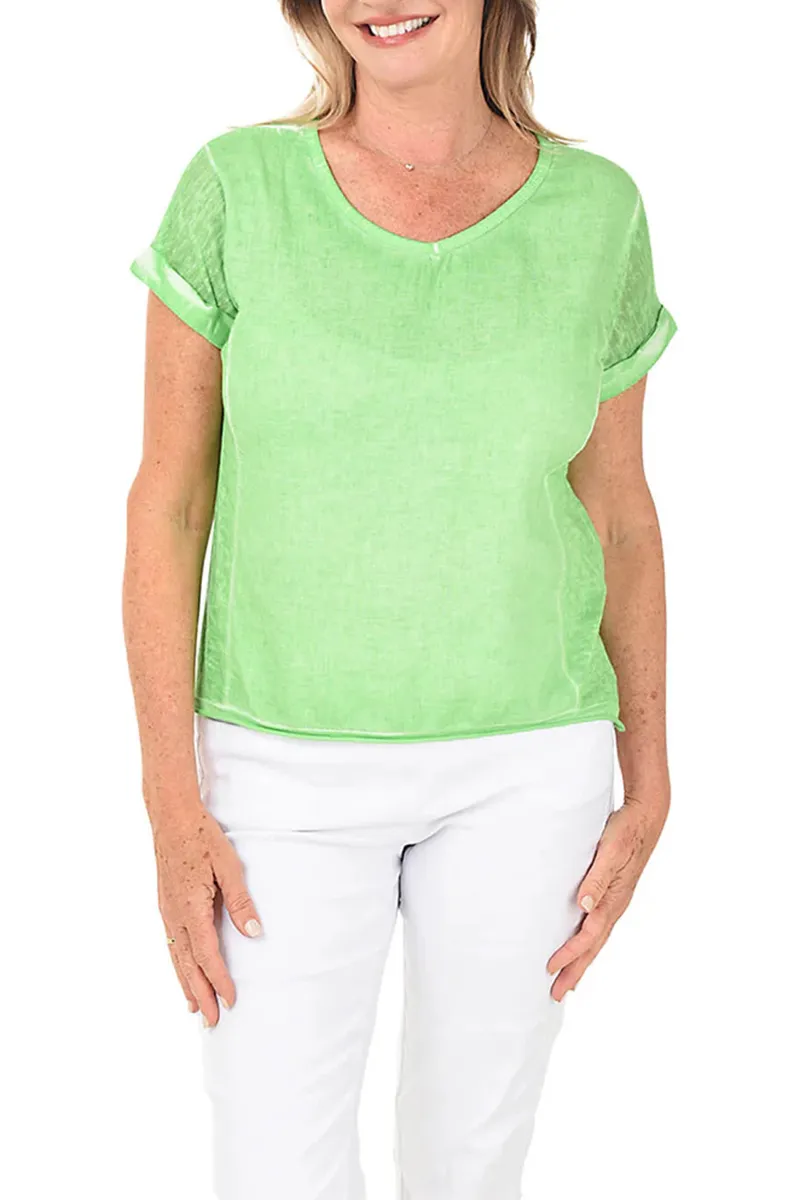 V-Neck Linen Tee