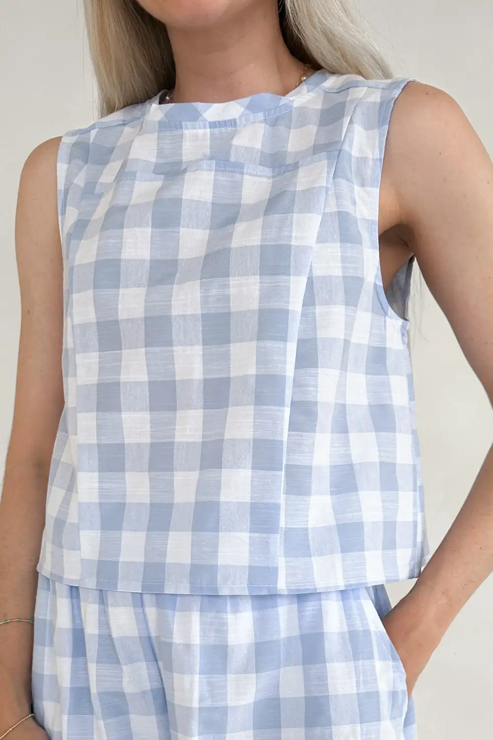 Minimal Gingham Checkered Top
