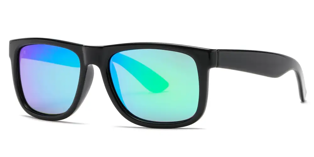 Classic Square Sports Plastic Polarized Sunglasses With Color Mirror Lens