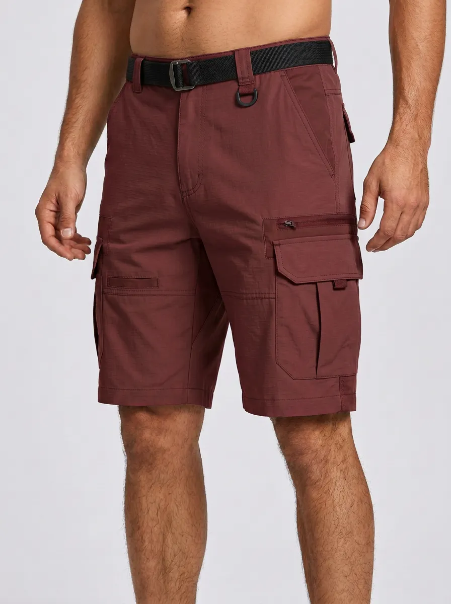 Men's Outdoor Tactical Multi-Pocket Green Cargo Shorts
