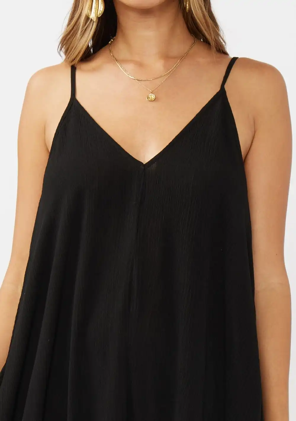 V-Neck Maxi Cami Dress with Pockets