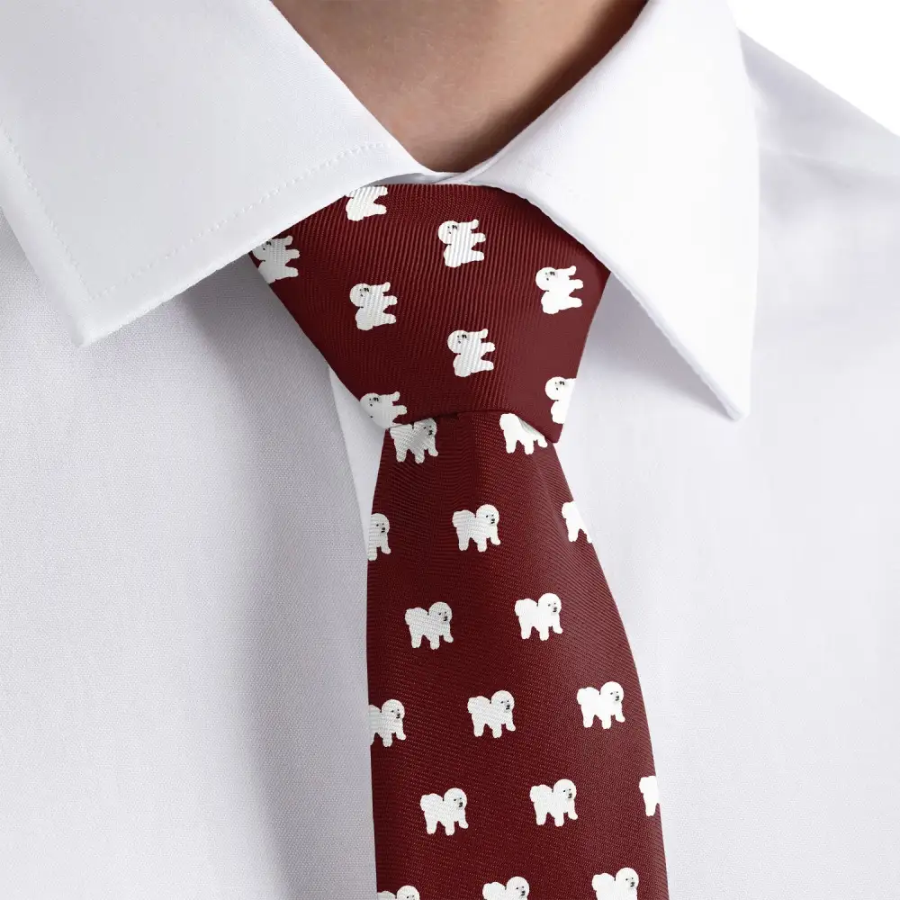 Bichon Dog Pattern Necktie