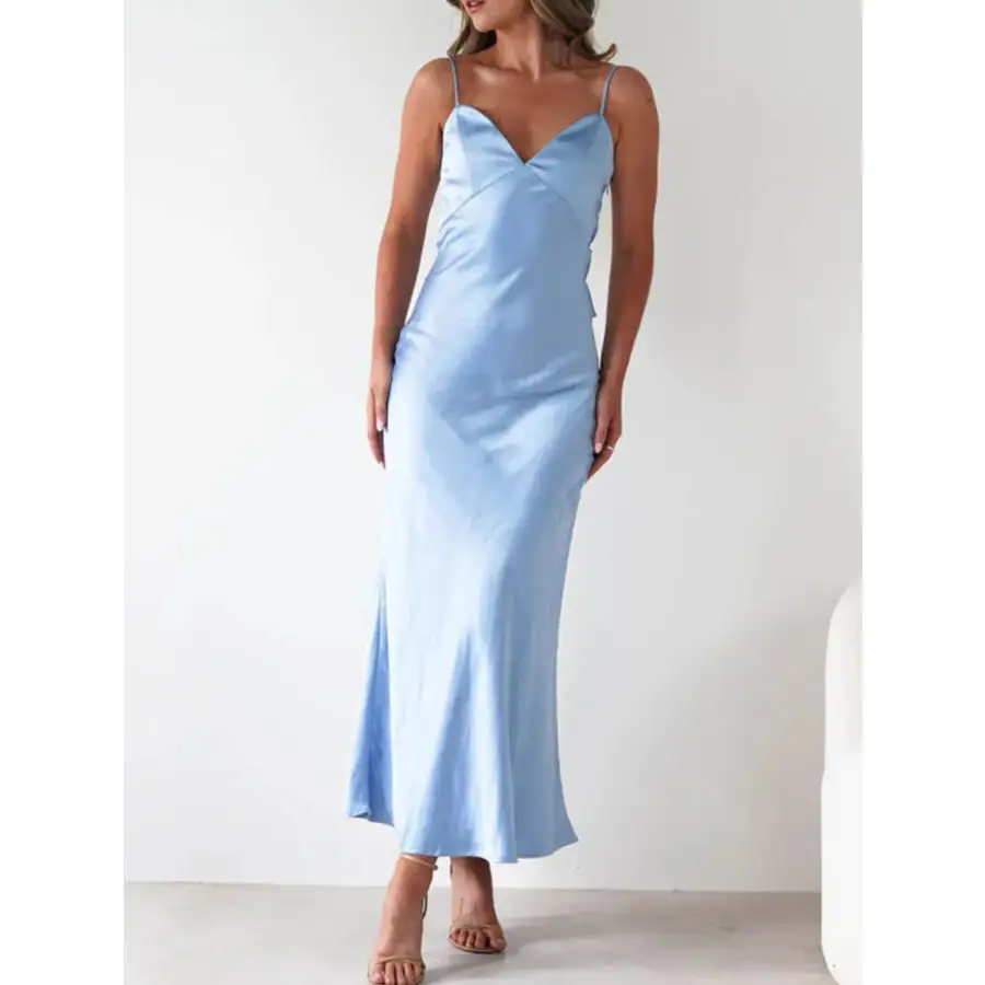 Satin Backless Cami Dress