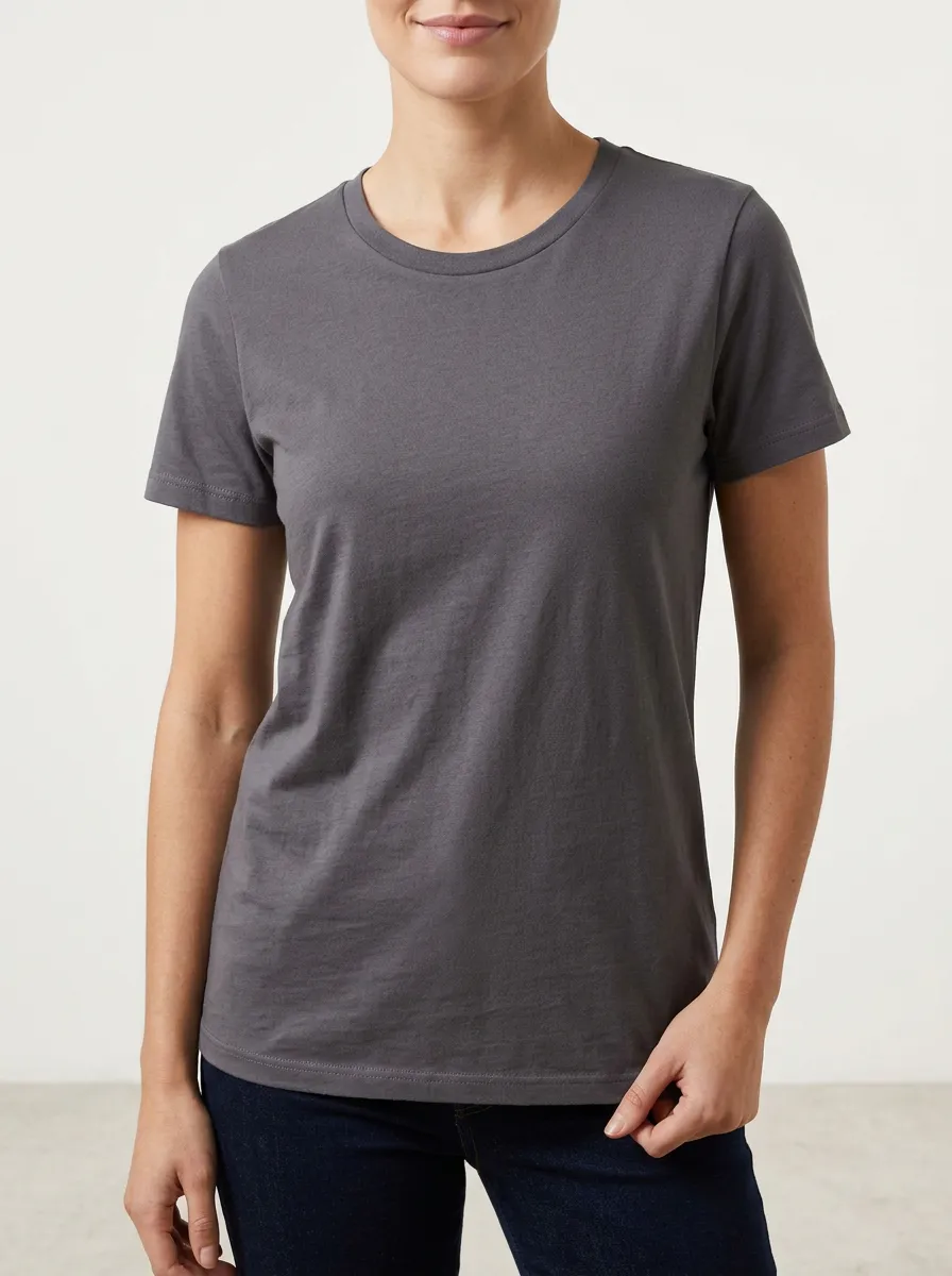 Easy-Wear Women's Cotton Crew Neck T-Shirt
