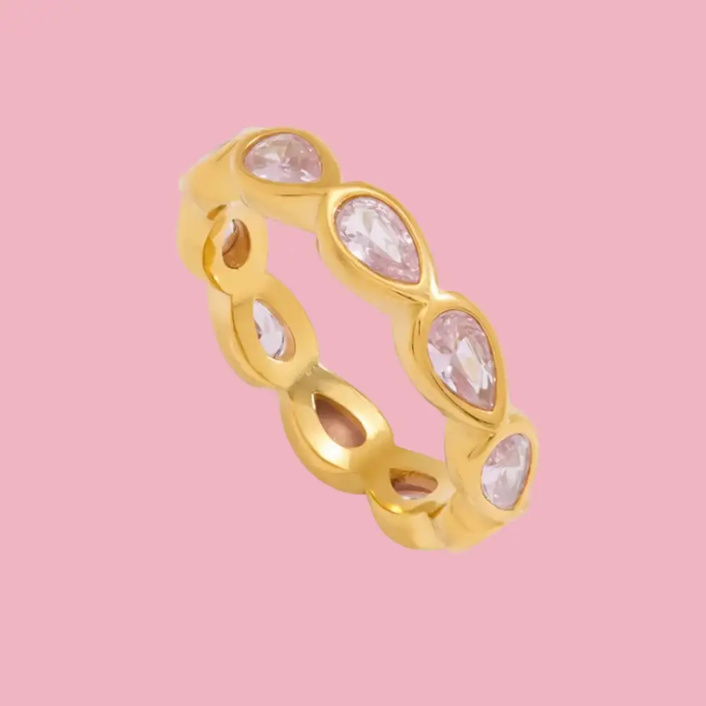 Sculptural Drop Accent Ring