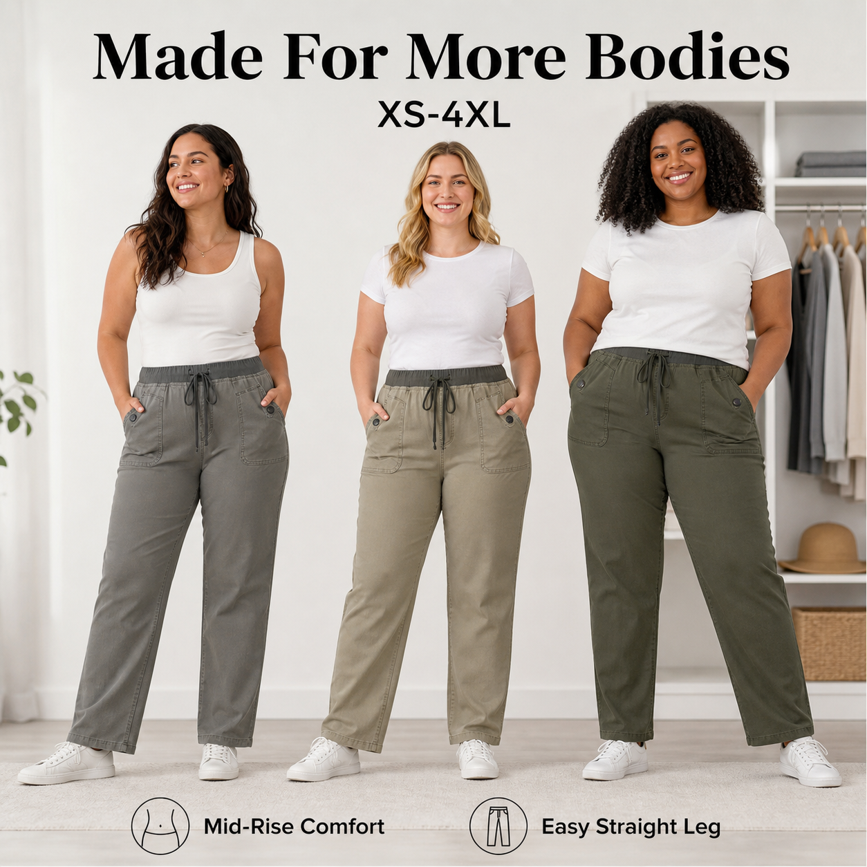 Women's solid seam detail drawstring mid-rise straight-leg pants detail