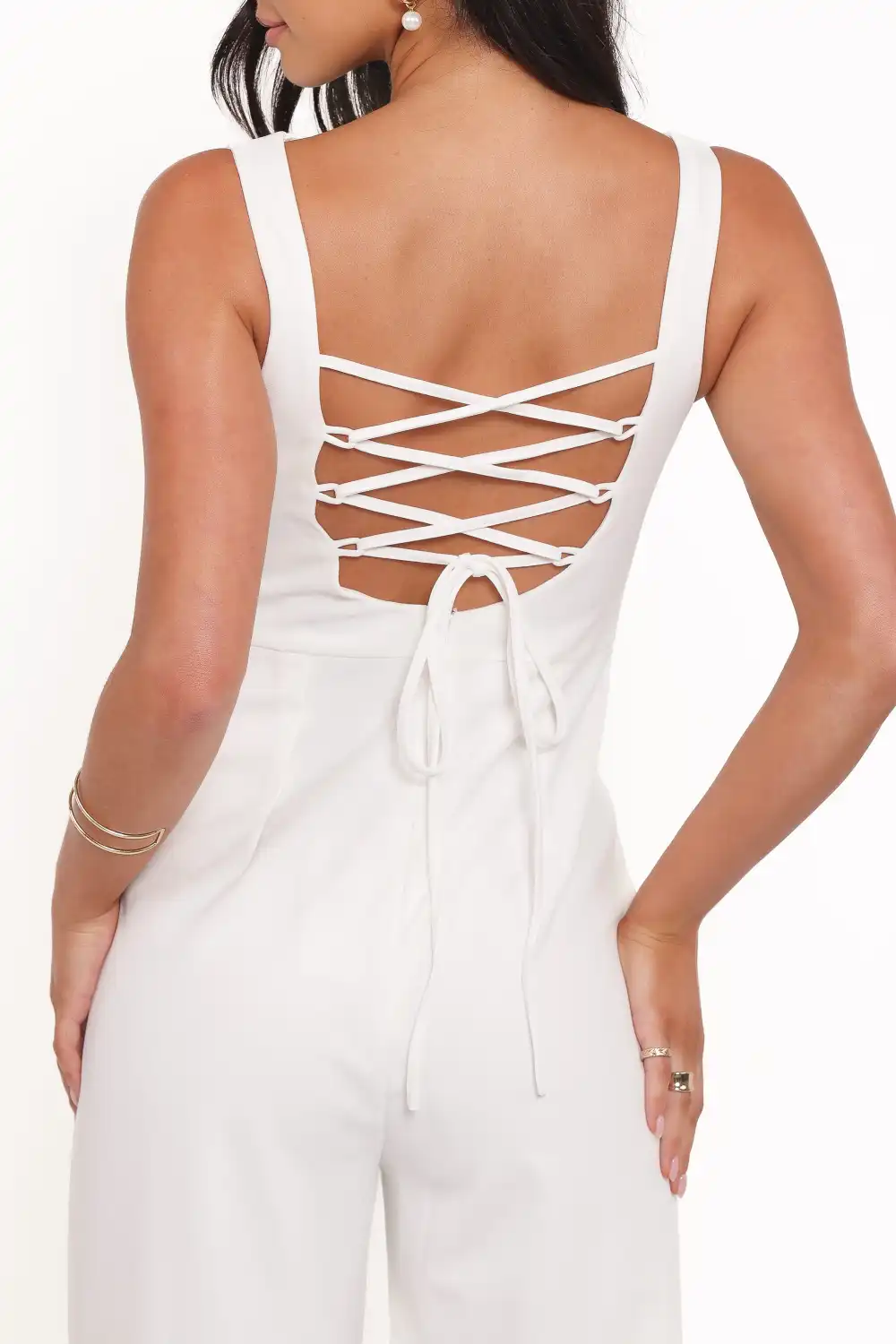 Wide-Leg Sleeveless Lace Jumpsuit