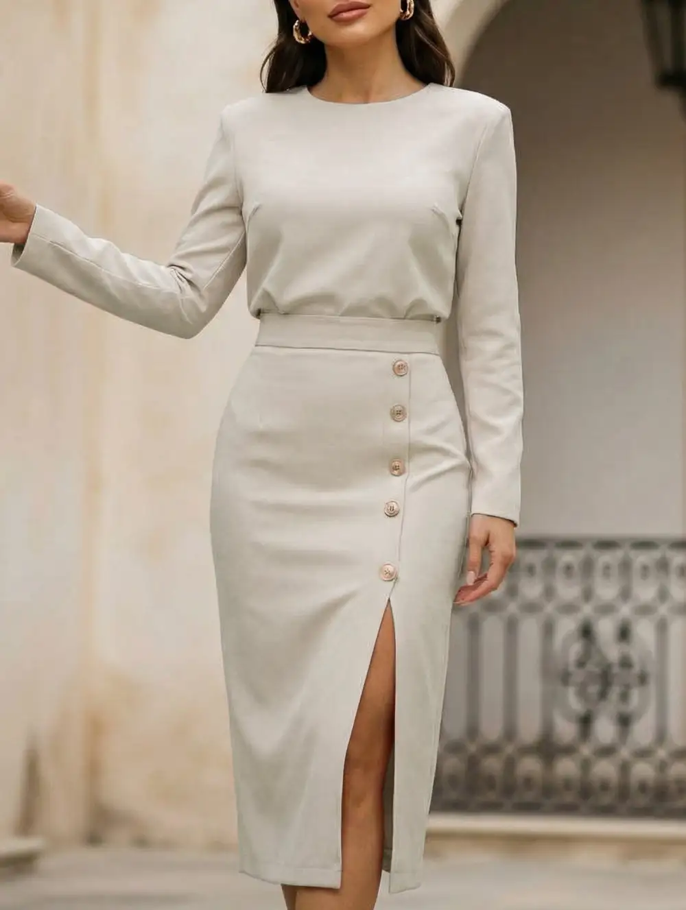 Slim-Fit Split Hem Dress