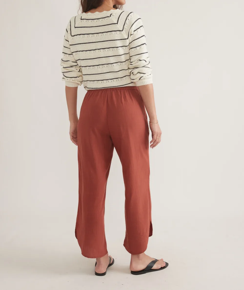 Rust-Colored Wide-Leg Trousers