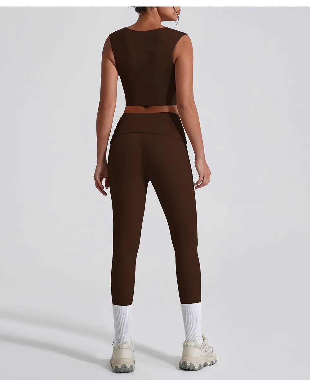 Quick-Dry Sleeveless Top, Vest and Trousers Active Set