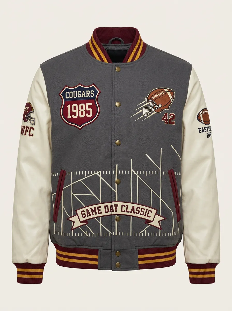 Men's Cougars Football 1985 Game Day Printed Varsity Jacket