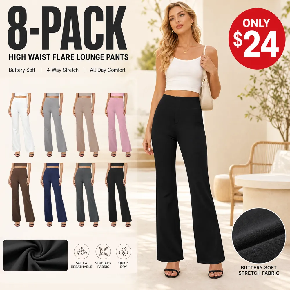 Women's High-Waisted Yoga Pants – Flared Leg with Pockets & Tummy Control