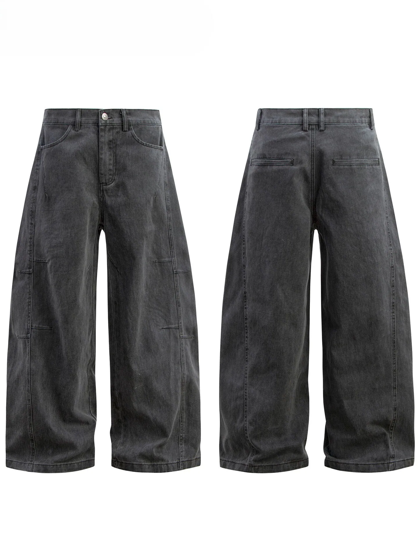 Distressed Washed Slash Denim Jeans