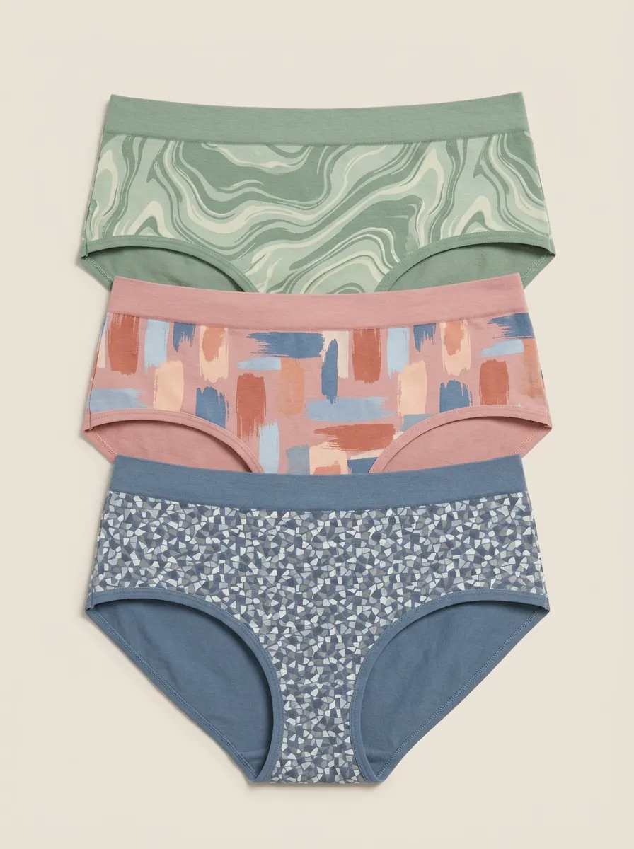 Women's Abstract Art Pattern Print 3-Pack Briefs