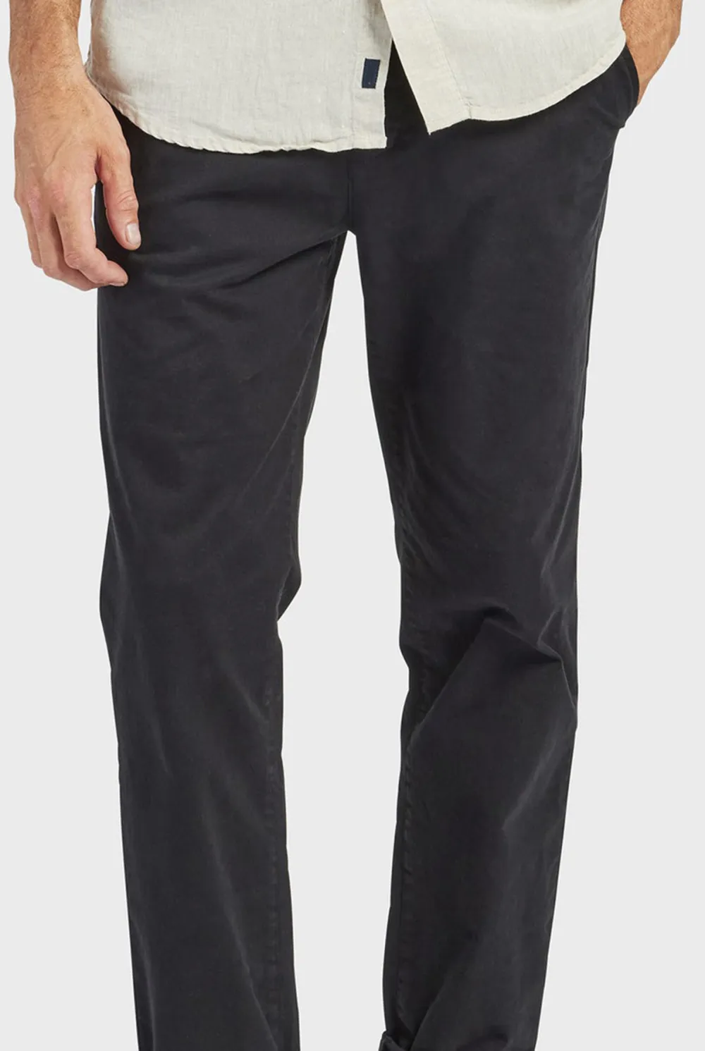 Black Slim Fit Linen Blend Trousers
