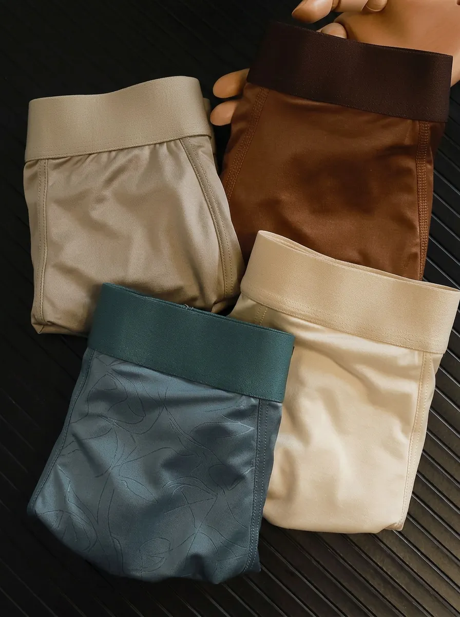 Active Printed Finish Men's Four Pack Boxer Briefs