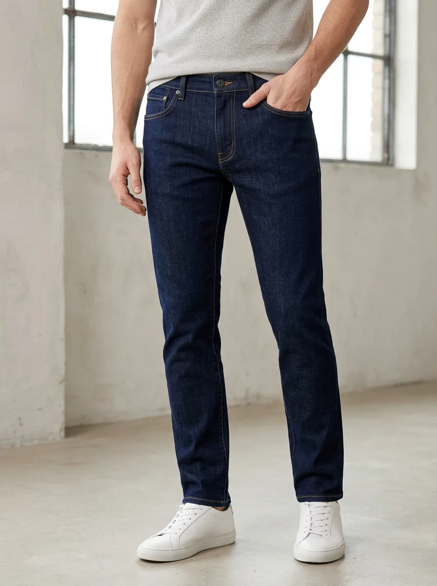 Men's Daily Wear Slim Fit Jeans with Five Pocket