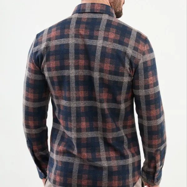 Check Pattern Slim Cotton Shirt