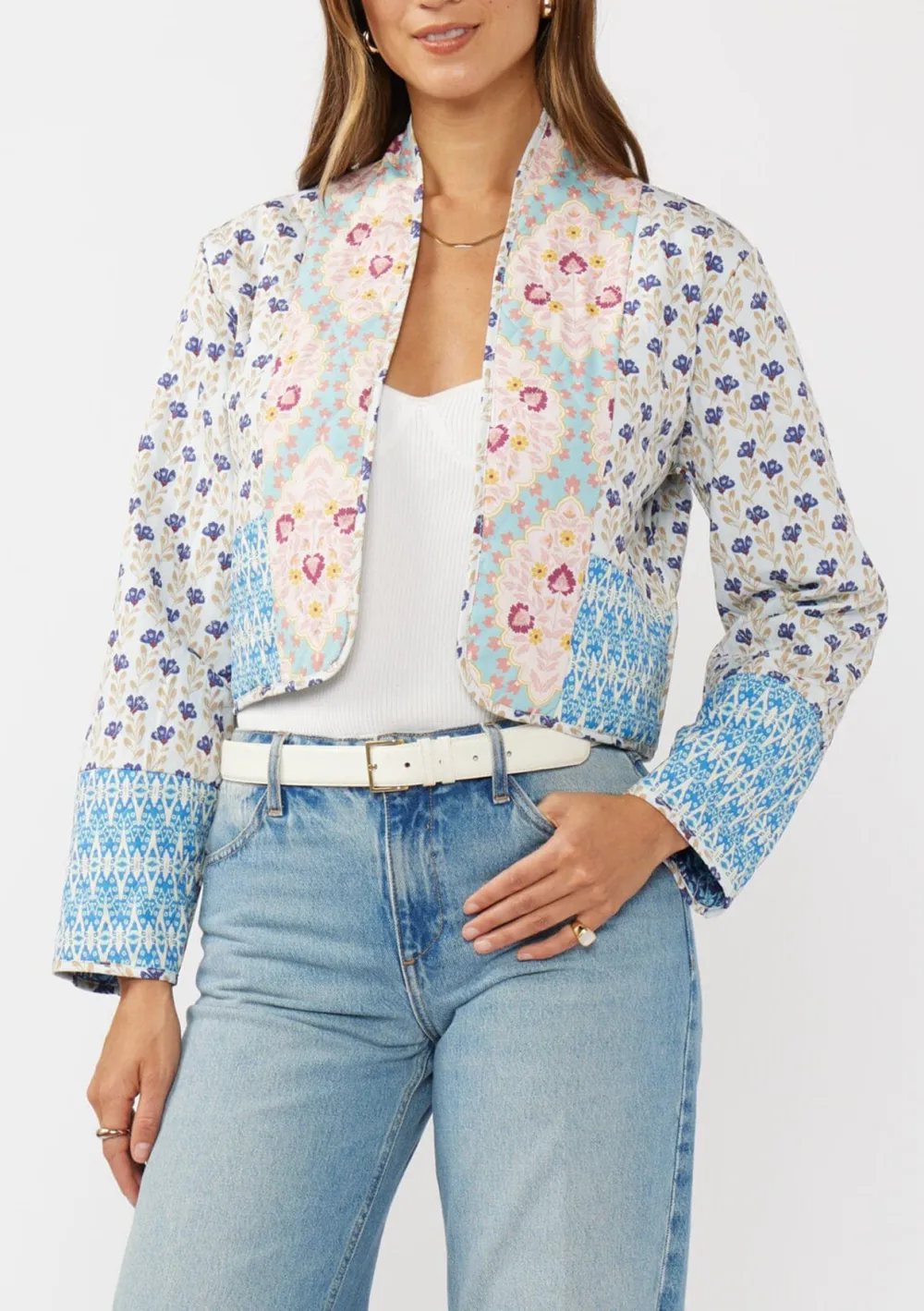 Floral Open Front Jacket
