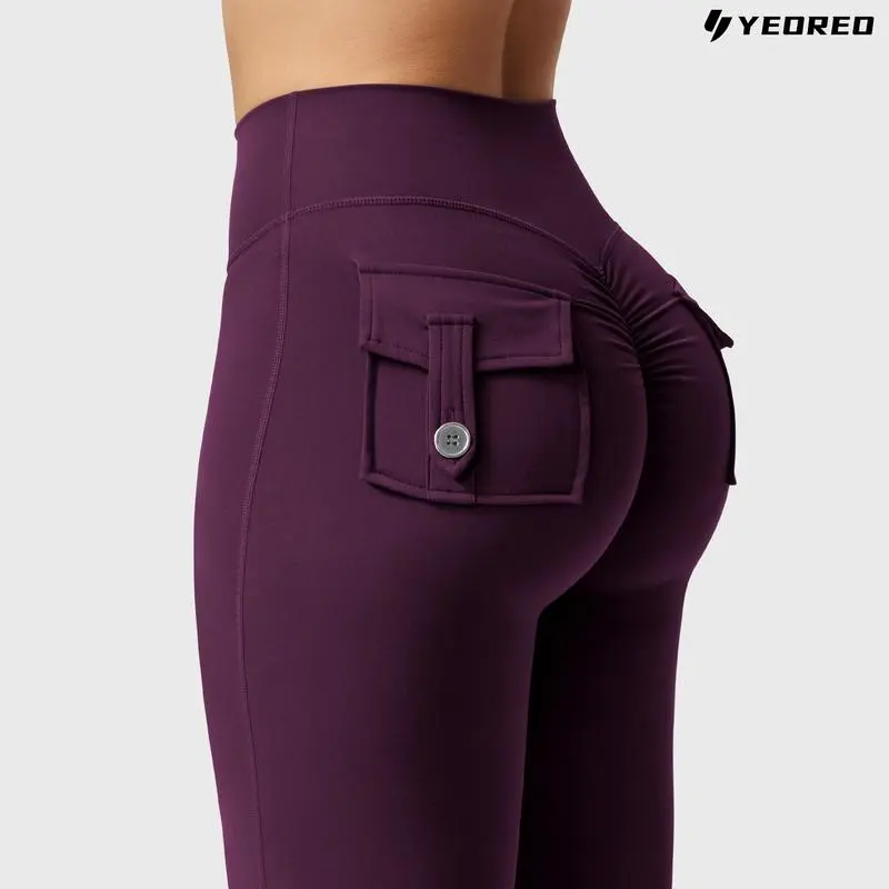 Flare Leggings with Pockets Butt-Lifting | High-Waist | Breathable | Four-Way Stretch | Squat-Proof