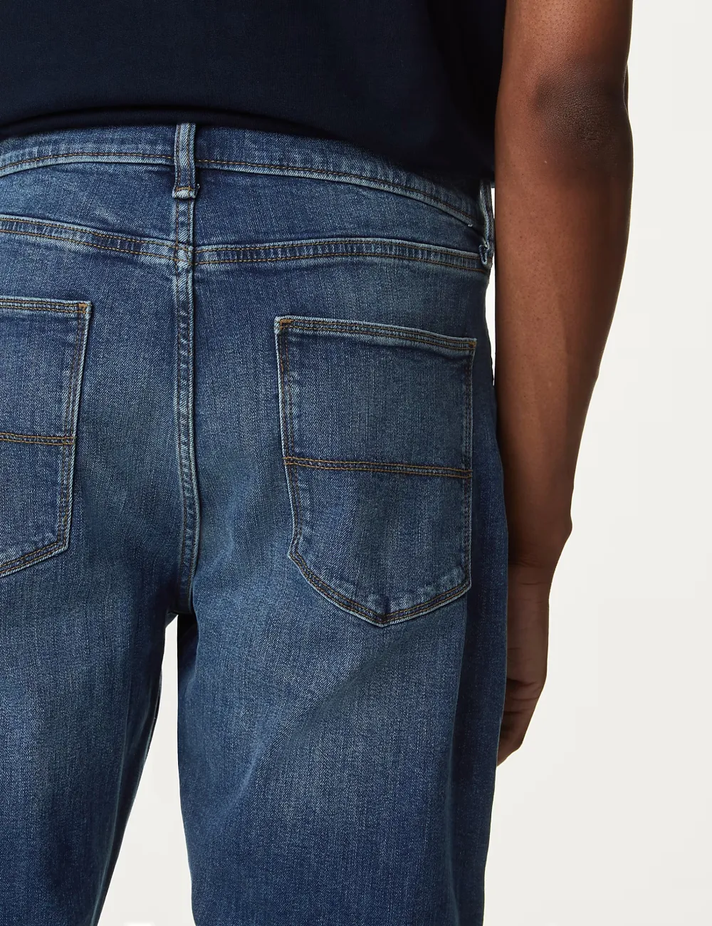 Men's Black Loose Fit Stretch Casual Jeans