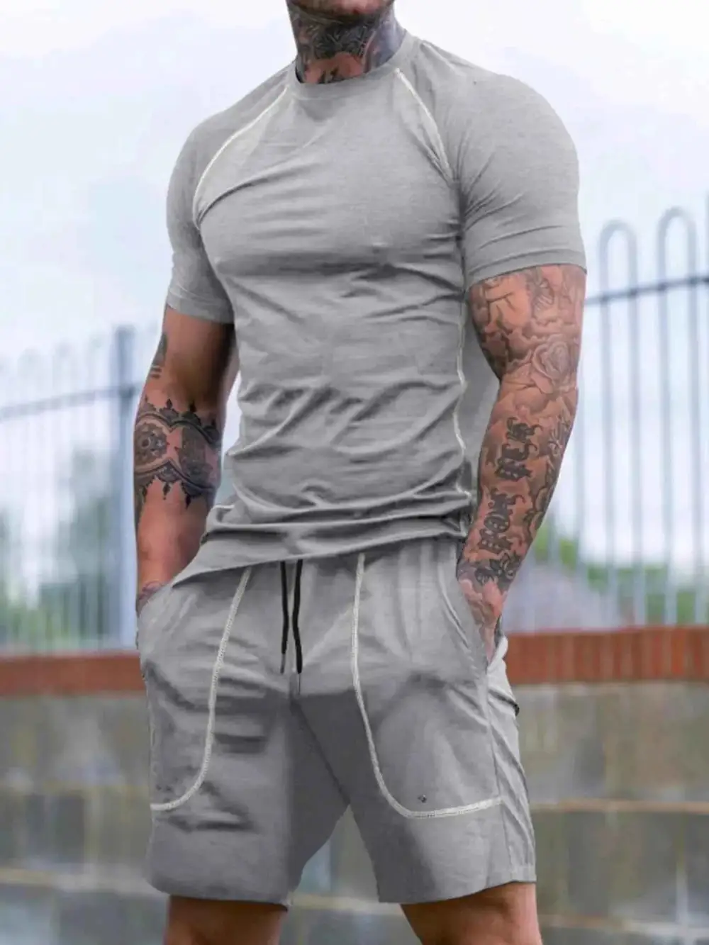 Round Neck Short Sleeve T-Shirt and Shorts Set