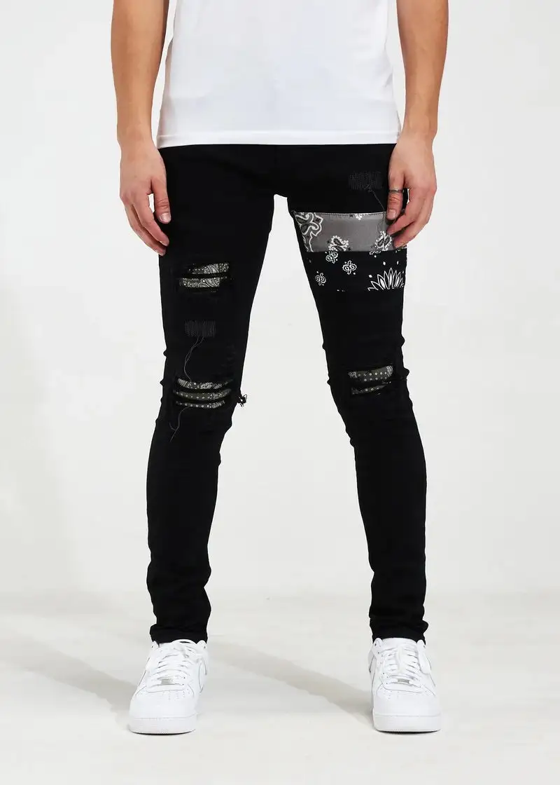 Paisley Patchwork Skinny Jeans
