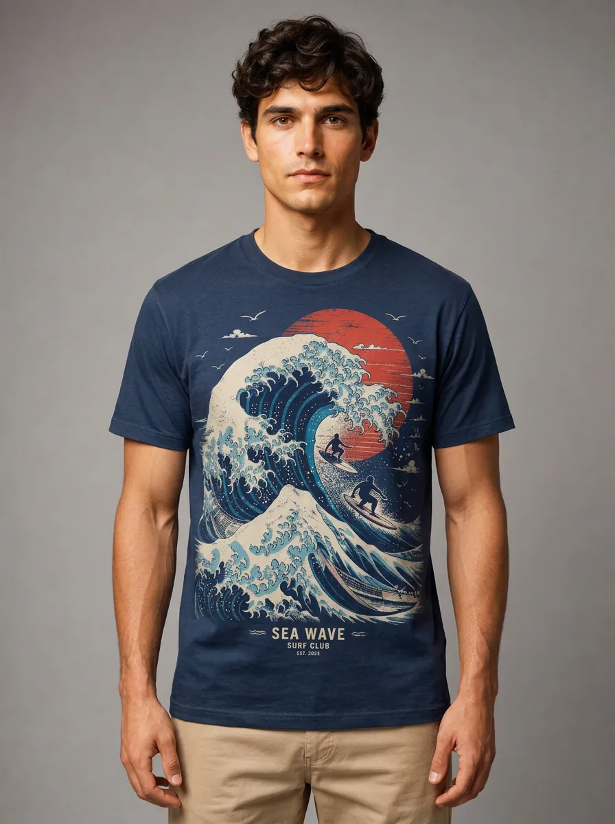 Men's Graphic Surf Club Crewneck T-Shirt