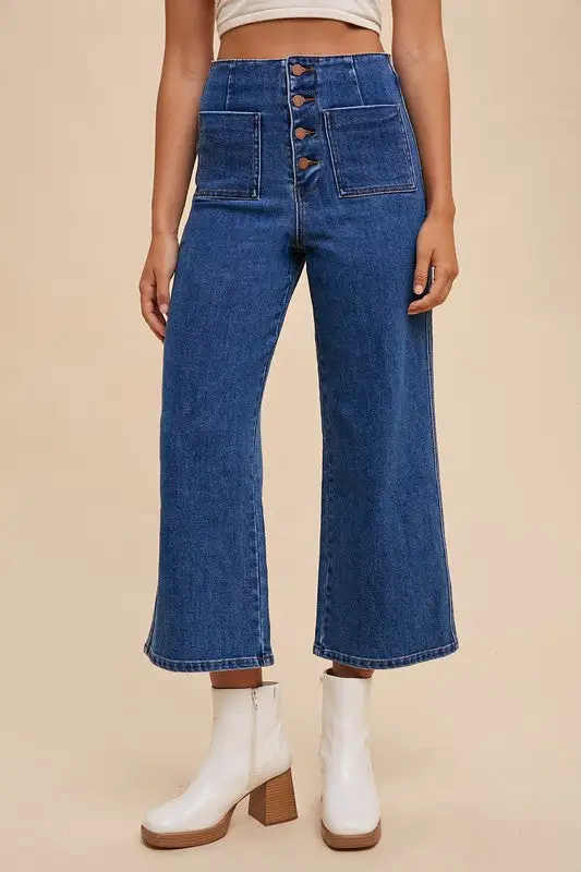 Wear Button Fly High Waist Denim Jeans