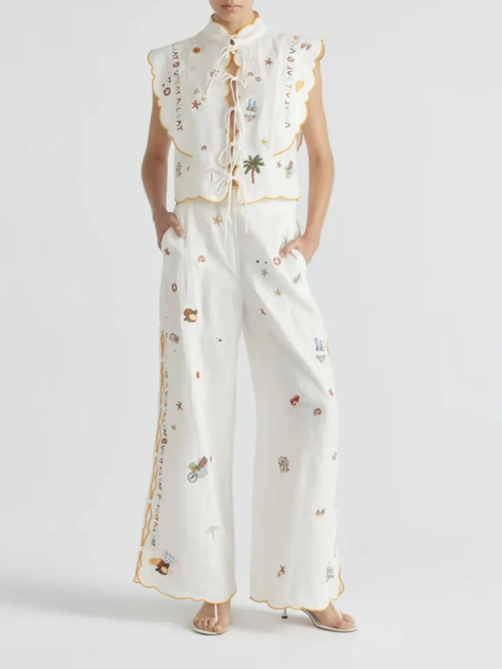 Casual Style All Day Scallop Edge Pants