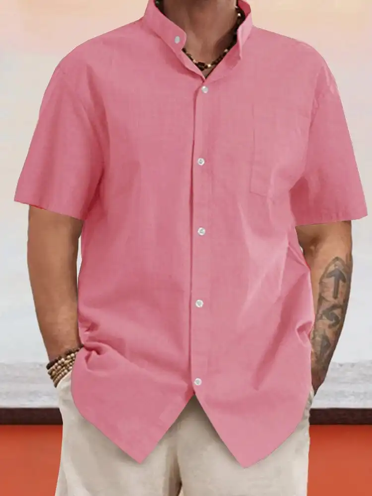 Casual Cotton Stand Collar Shirt