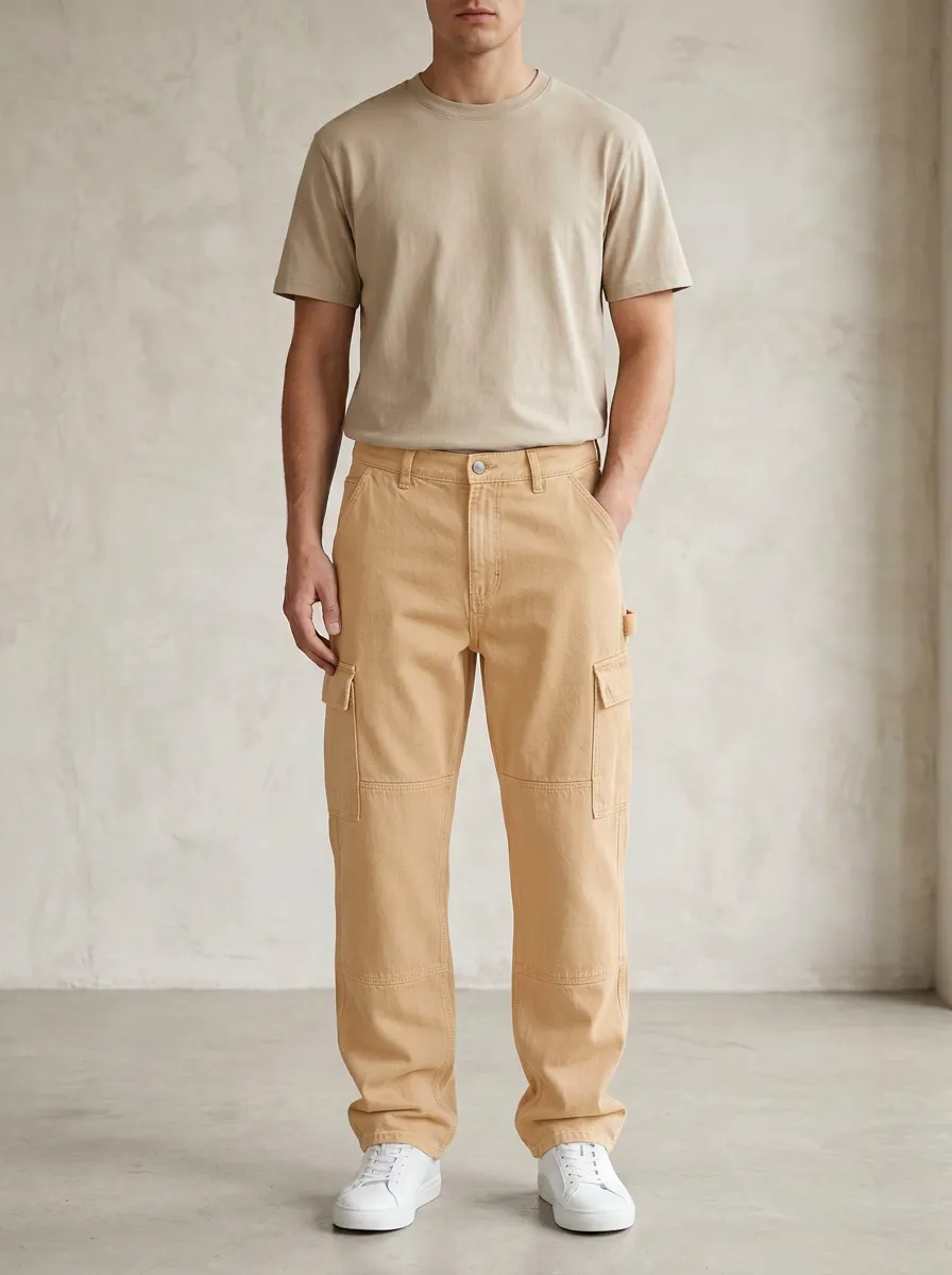 Streetwear Washed Cargo Jeans