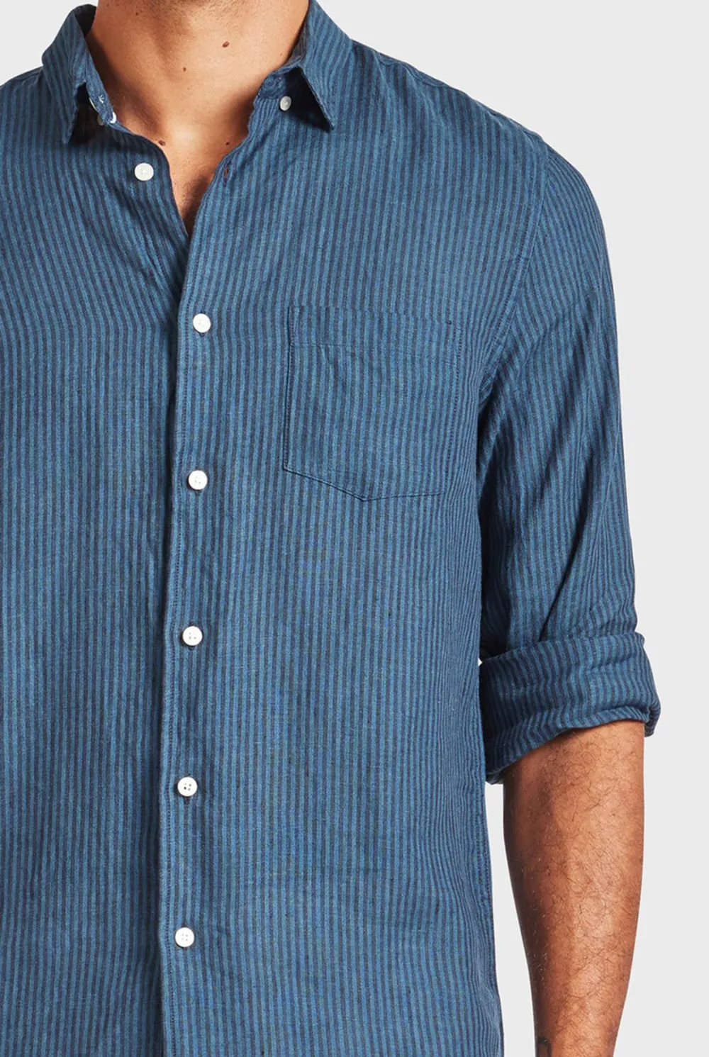 Rory Linen Shirt-Bluegrass/navy