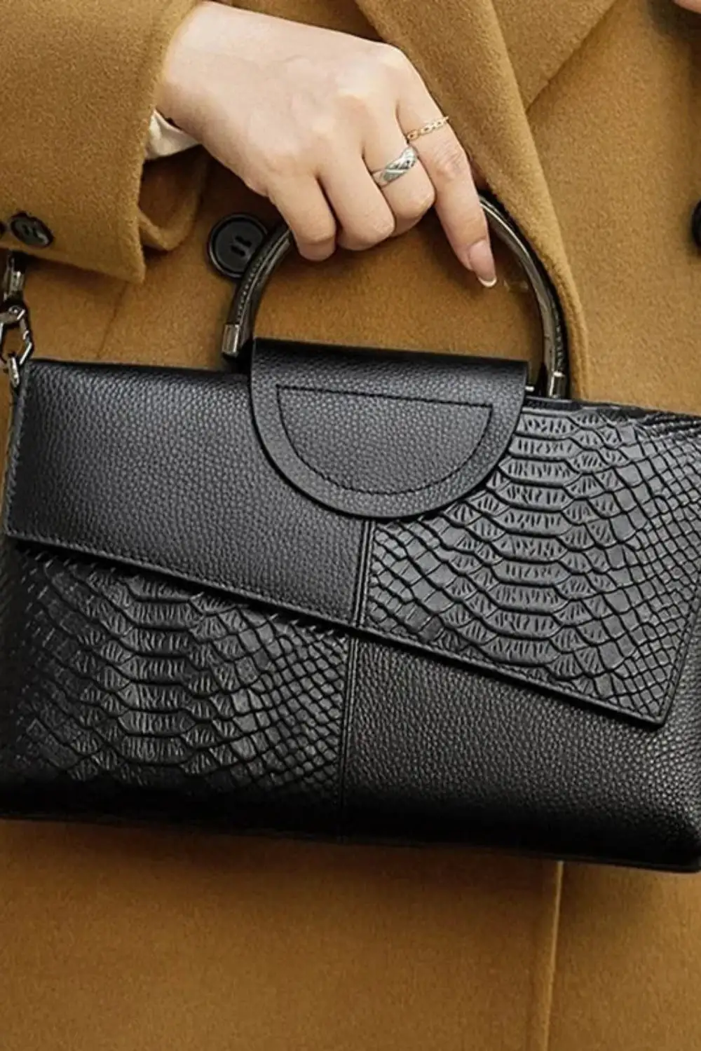 Minimalist Flap Cover Shoulder Bag Soft PU
