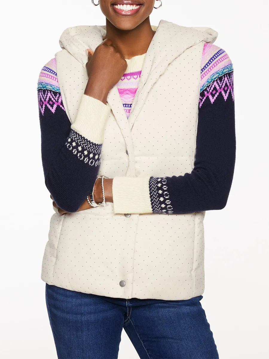 Lady's Simple And Shiny Snapback Pullover Vest