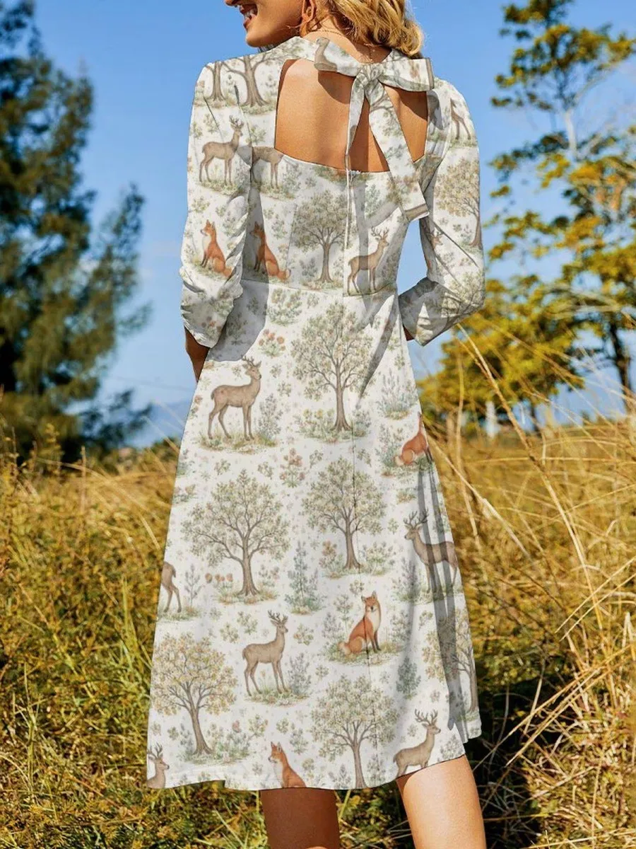 Woodland Animal Print Dress