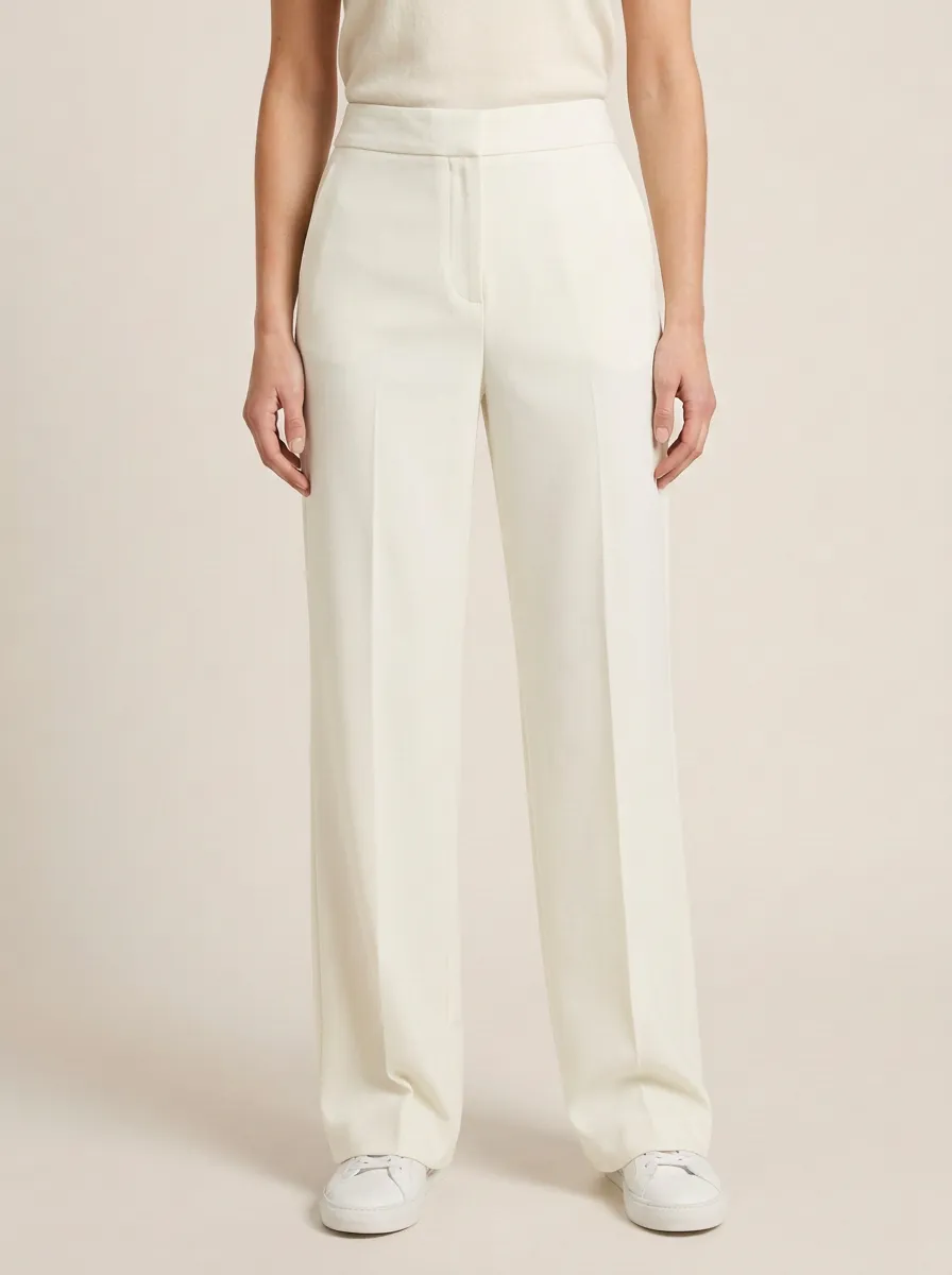 Clean-Line Tailored Wide-Leg Trousers