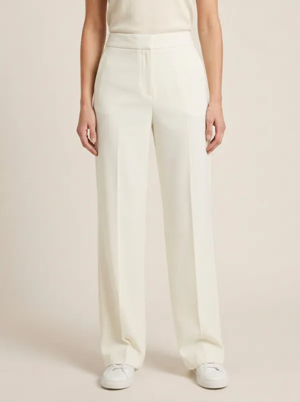 Clean-Line Tailored Wide-Leg Trousers