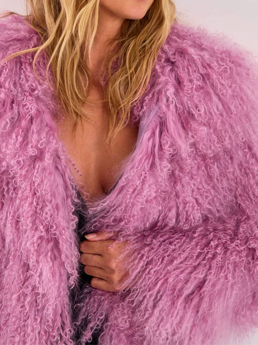 Women'S Stylish Fluffy Fuzzy Cropped Jacket