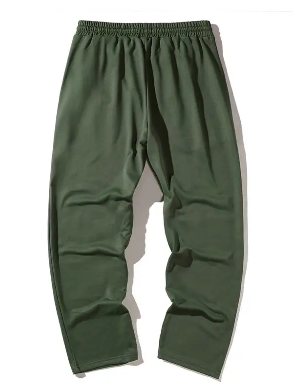 Men's Casual Slant Pocket Loose-Fit Drawstring Pants, Geometric Pattern Print Sweatpants, All-Season Comfortable Men's Clothing