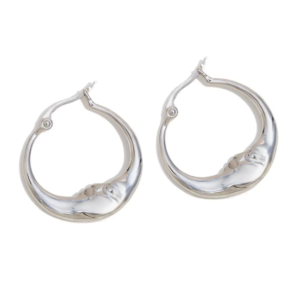 Moon Hoop Earrings