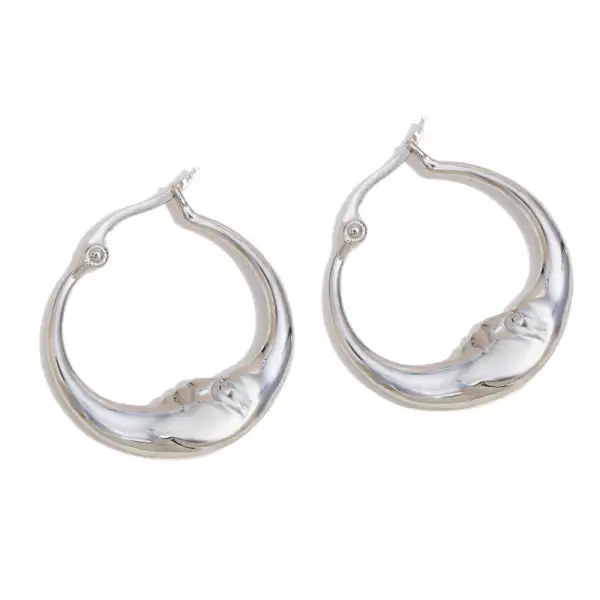 Moon Hoop Earrings